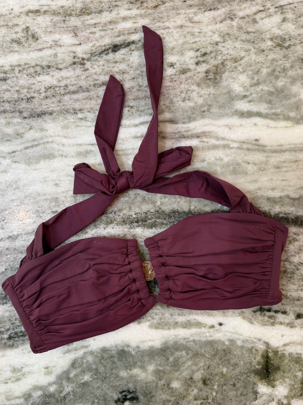 Women's Strapless Tie-Back Top in Burgundy